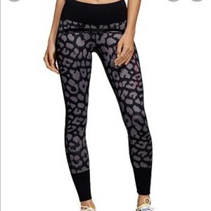 Stella McCartney Adidas Leopard Black Grey Leggings Large